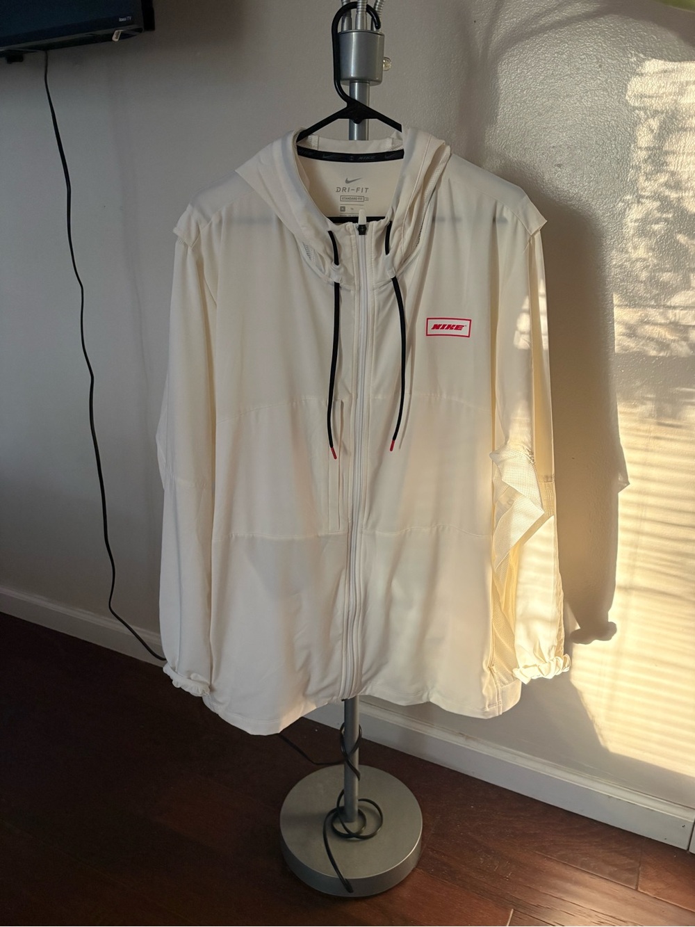 Nike Unisex White Dri-FIT Lightweight Hooded Jacket